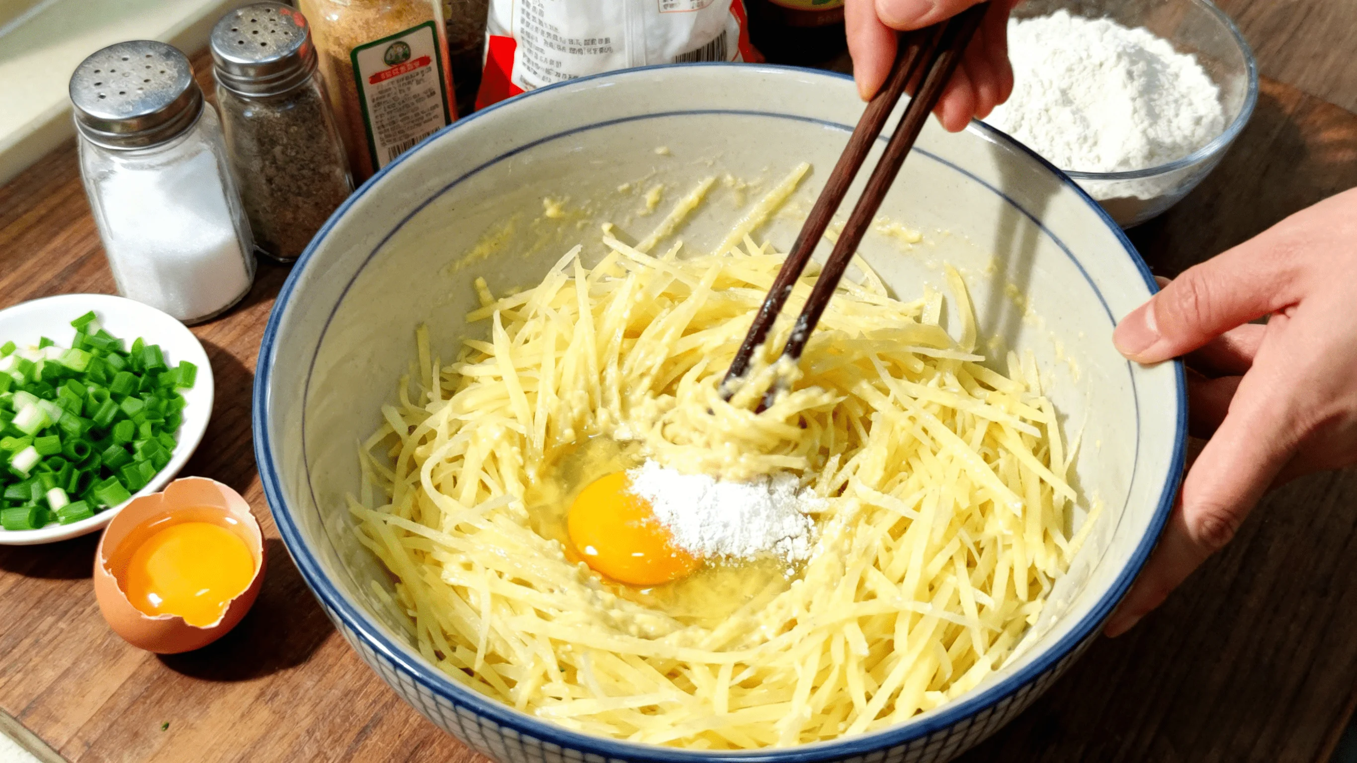 Mixing Potato Batter