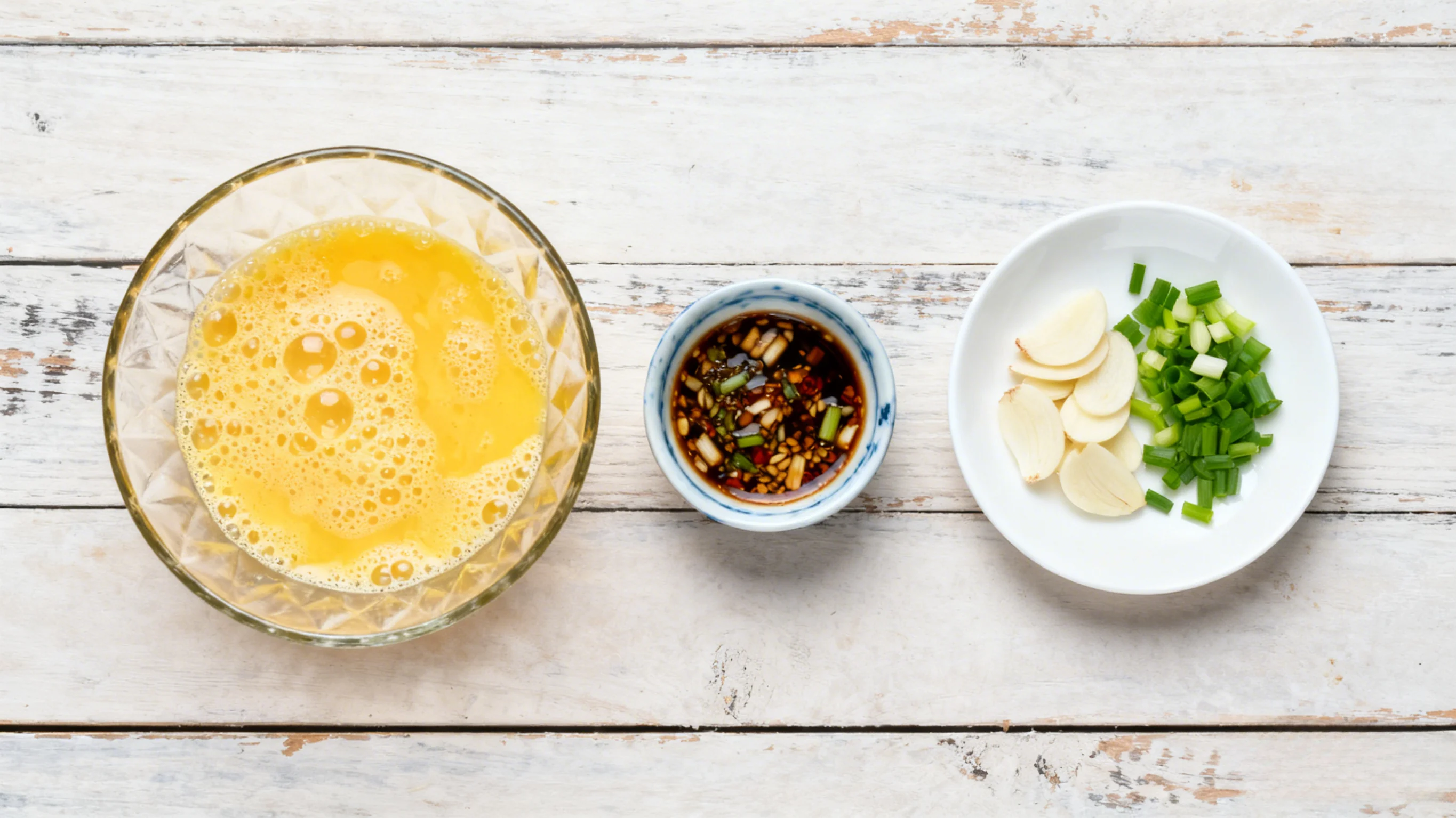 Preparing Egg Mixture and Ingredients