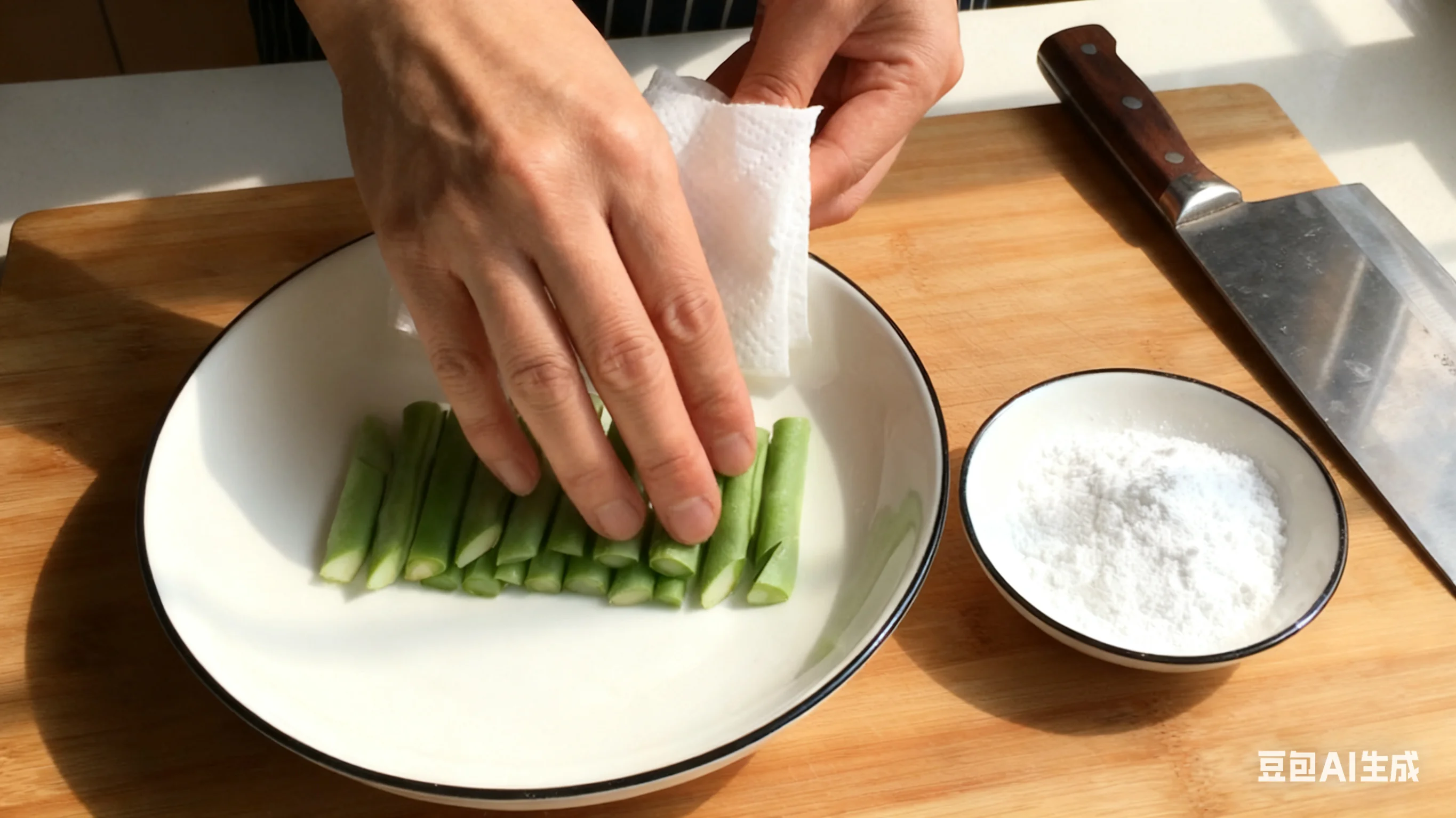 Preparing Green Beans