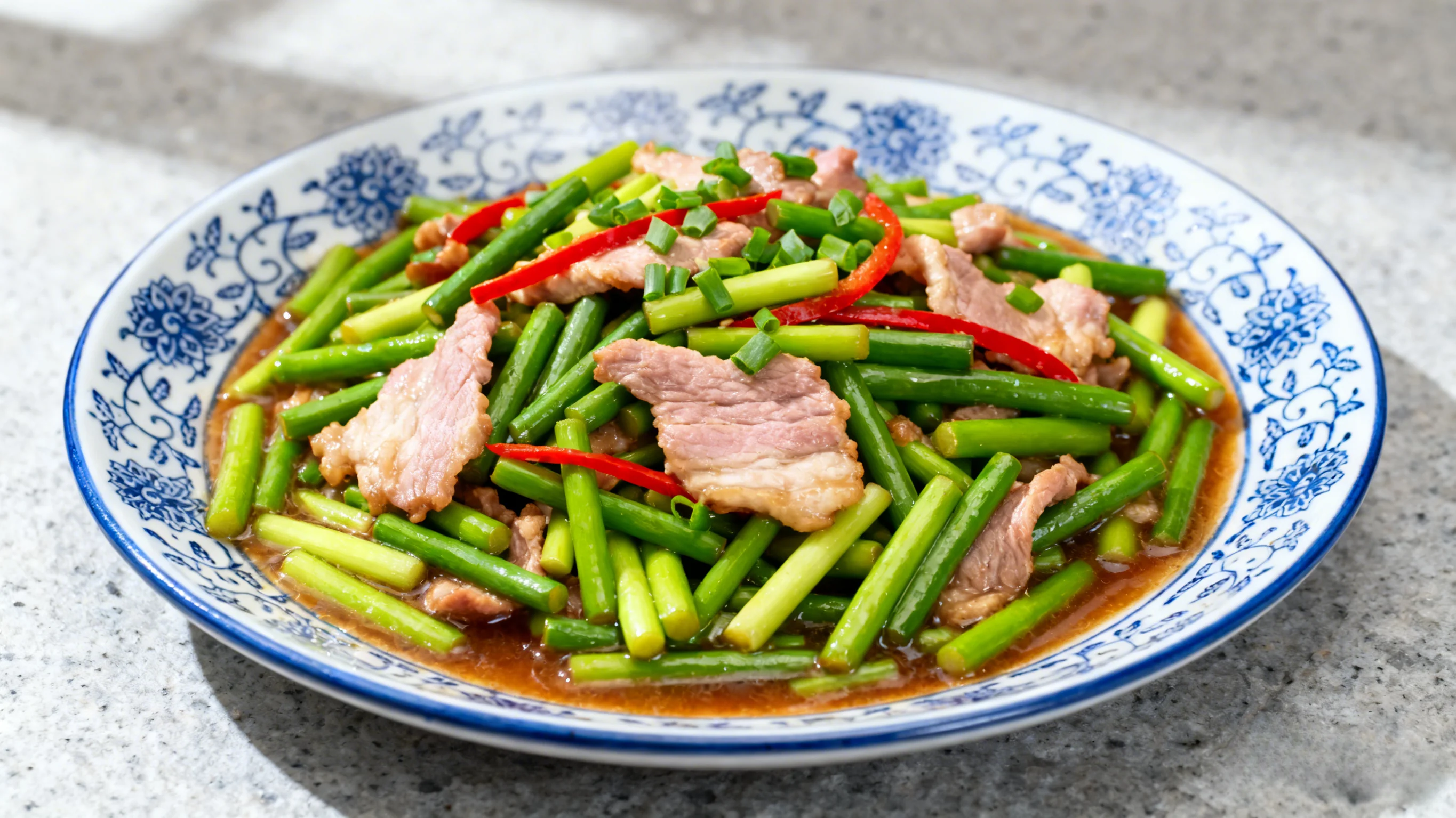 Garlic Sprouts with Pork Final