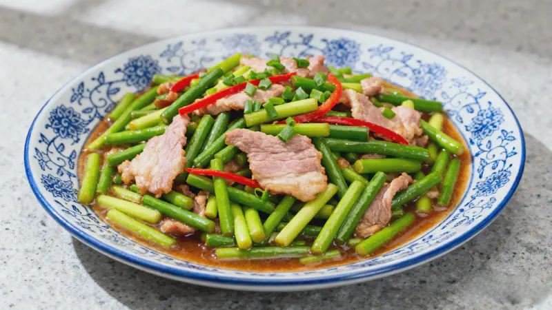 Featured image of post Garlic Sprouts with Pork: Spring Seasonal Home-Style Dish with 3 Secrets for Tender Meat and Garlic Aroma