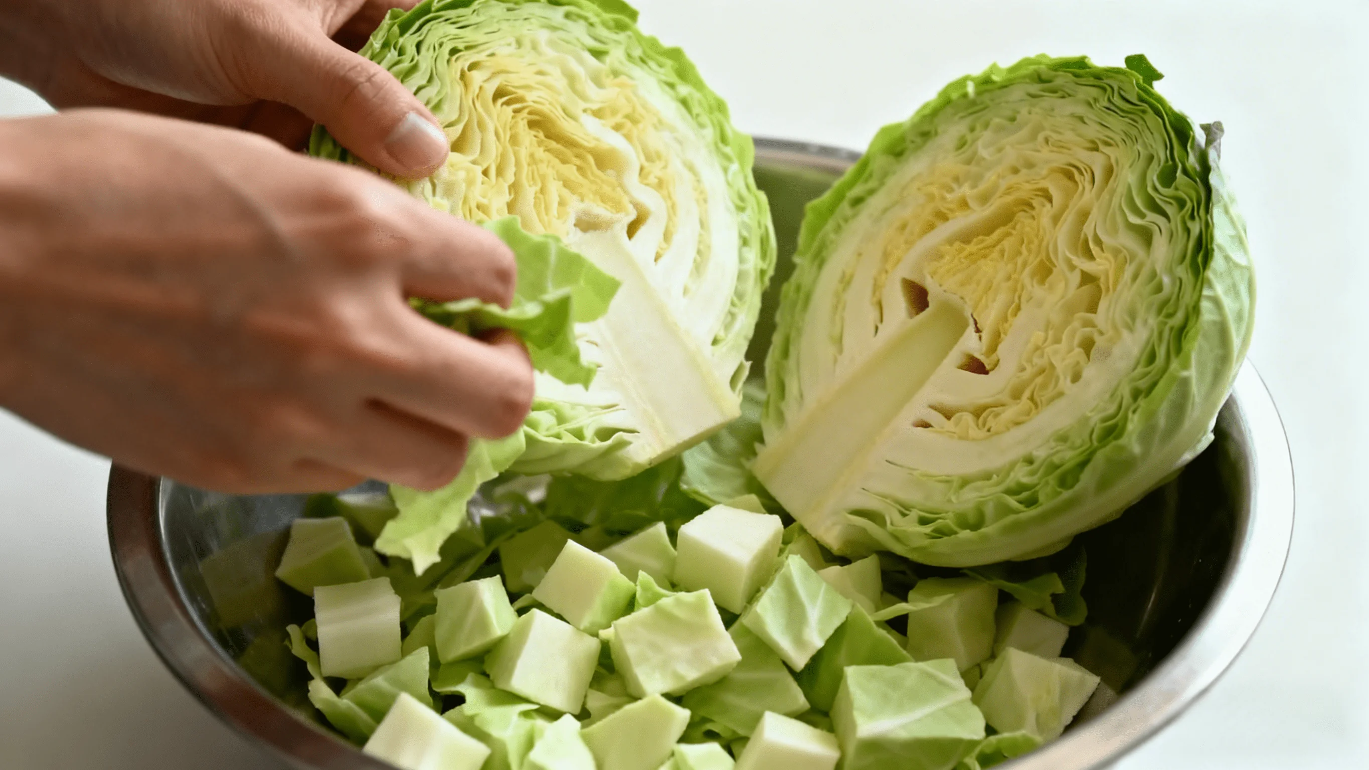 Hand-Tearing Cabbage Process