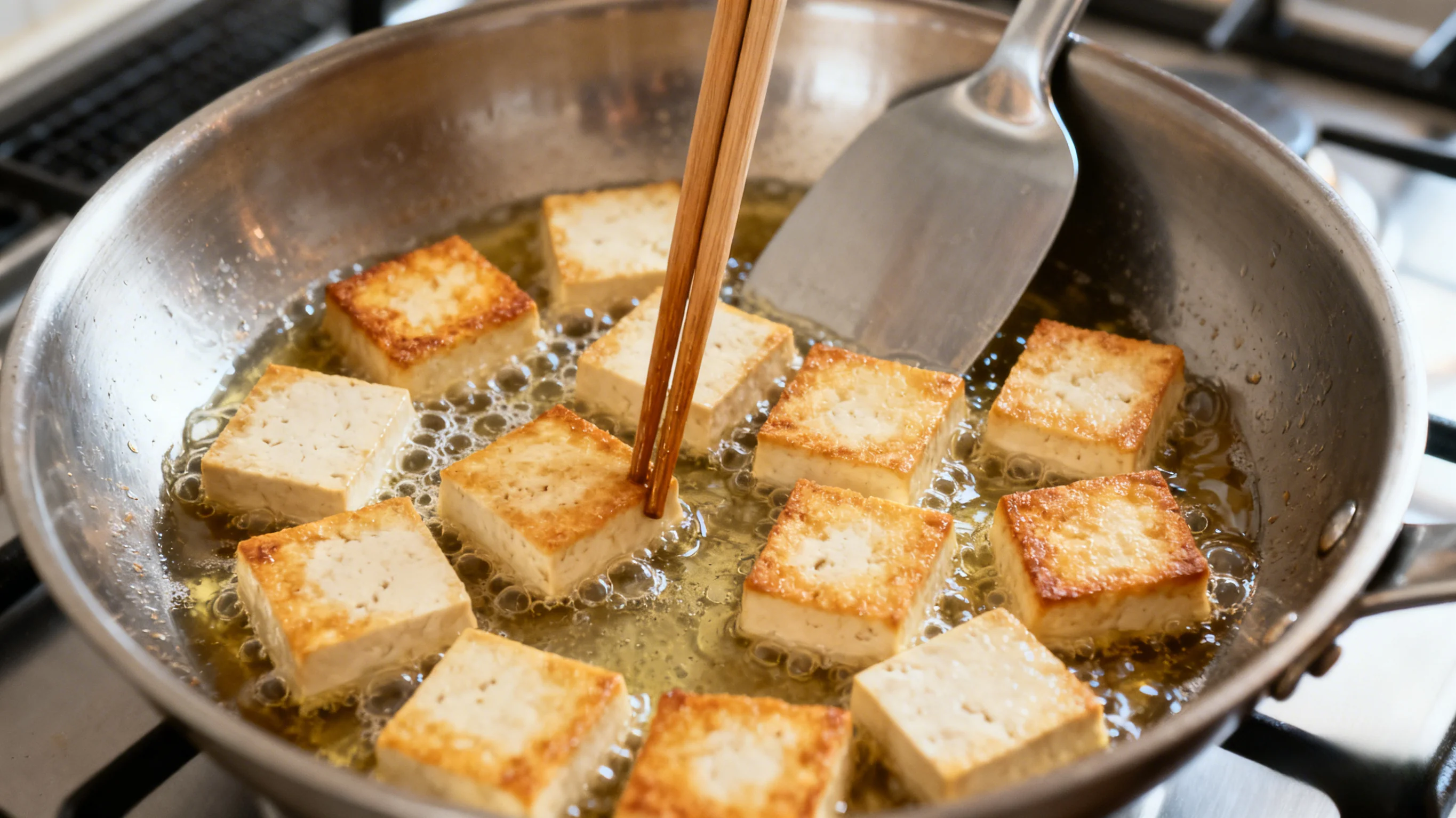 Pan-frying Tofu