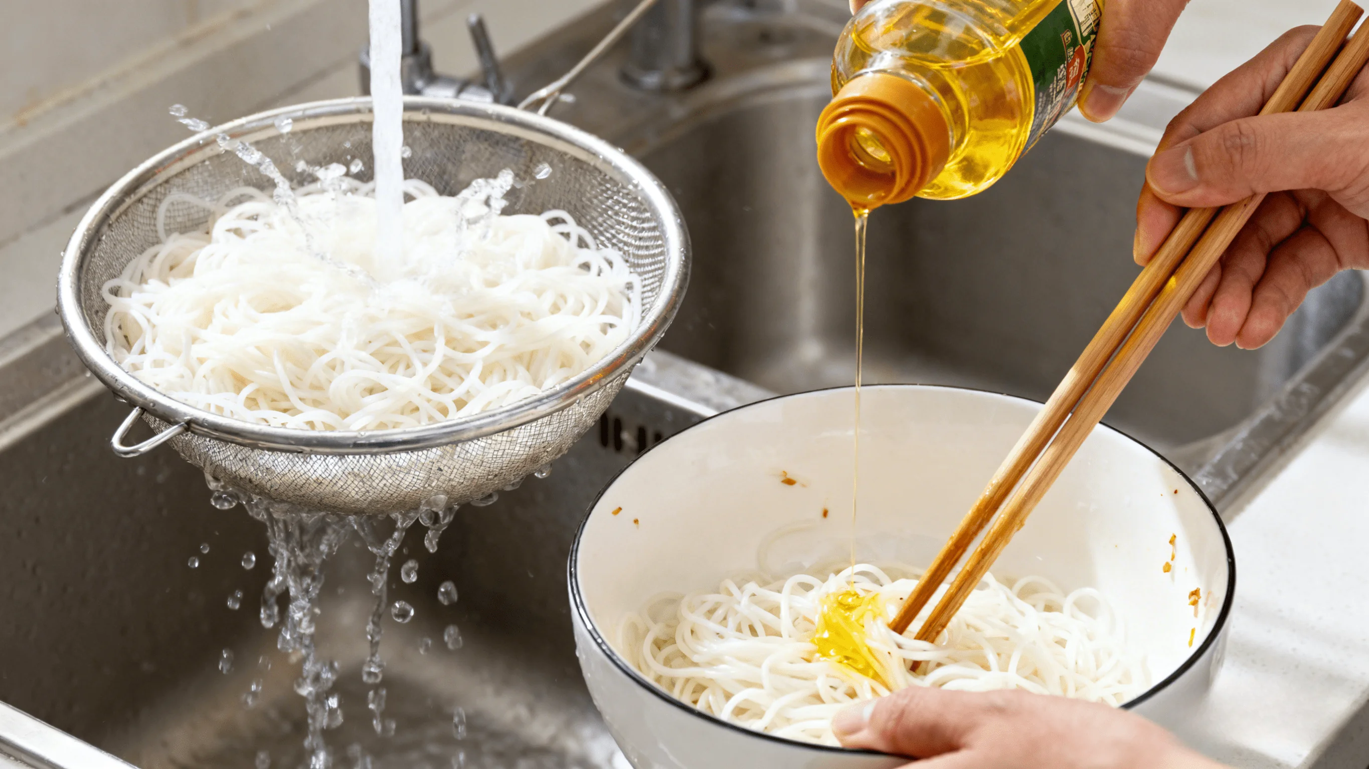 Preparing Rice Noodles