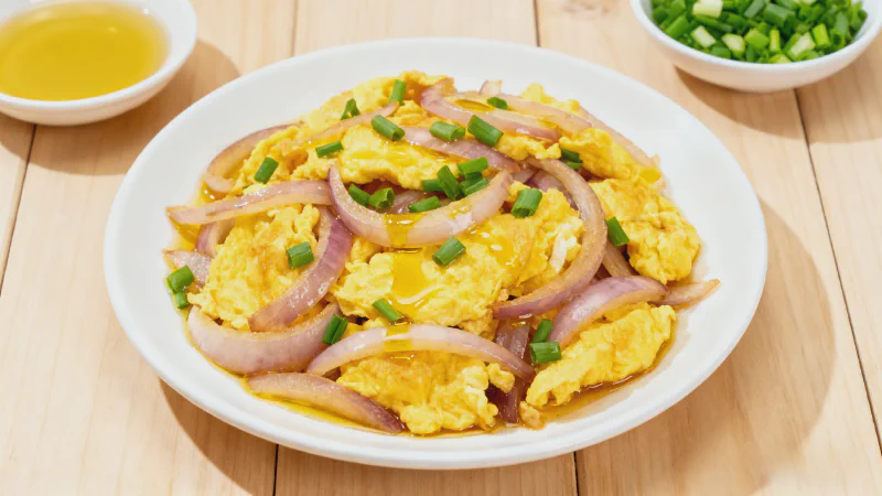 Onion Scrambled Eggs: Perfect Sweet and Tender Combination