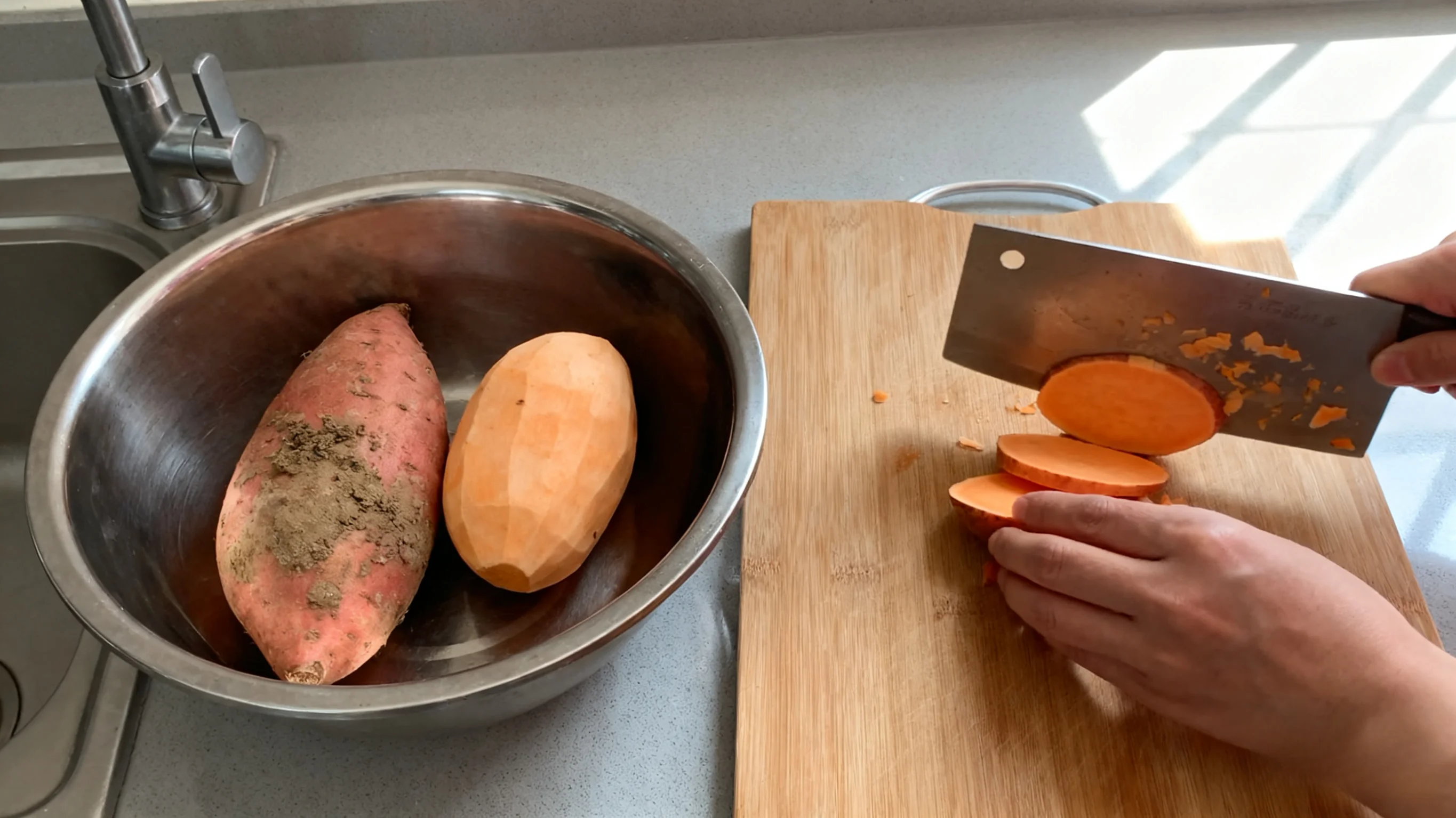 Preparing Sweet Potato Mash